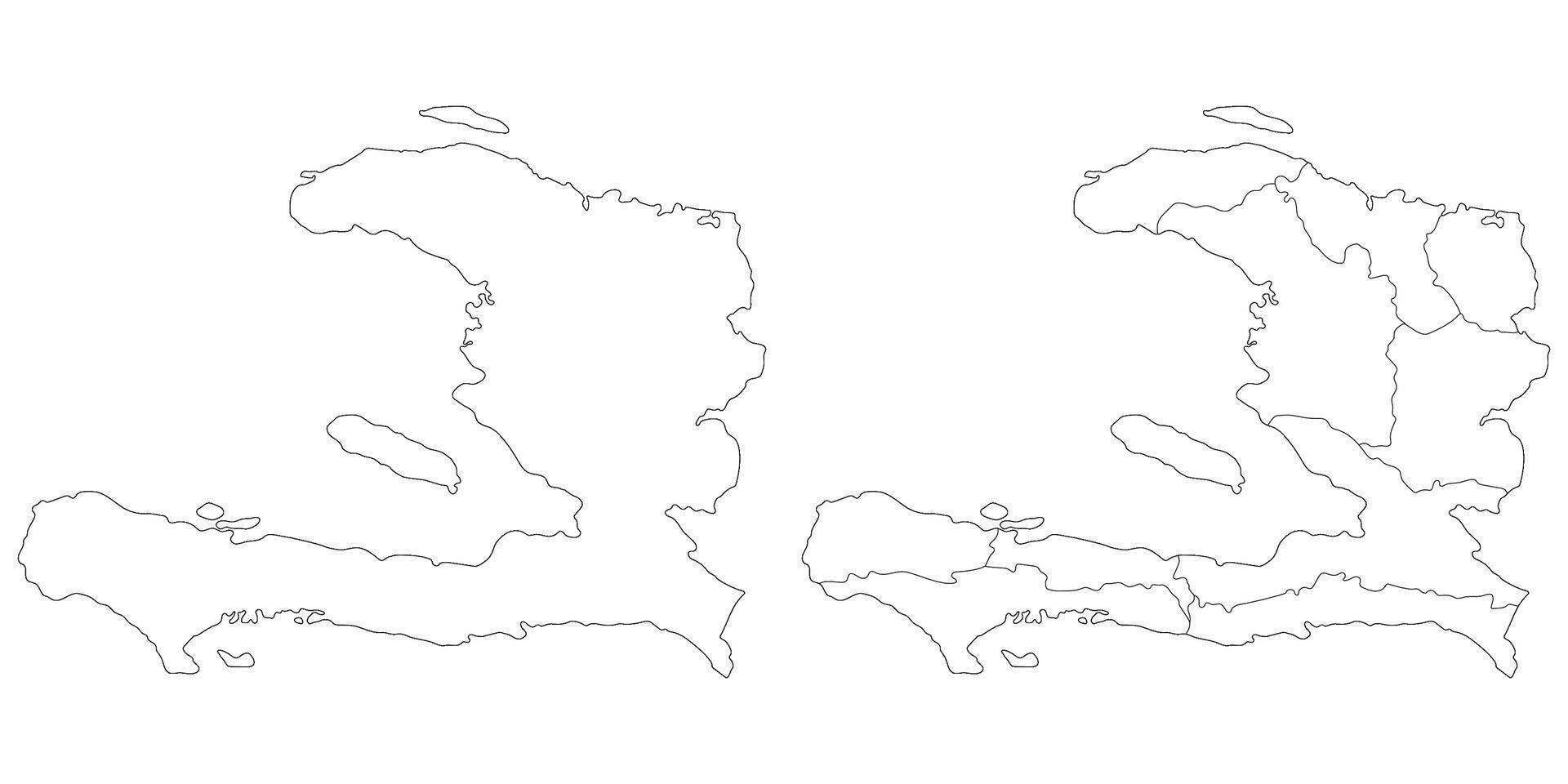 Haiti map. Map of Haiti in white set vector