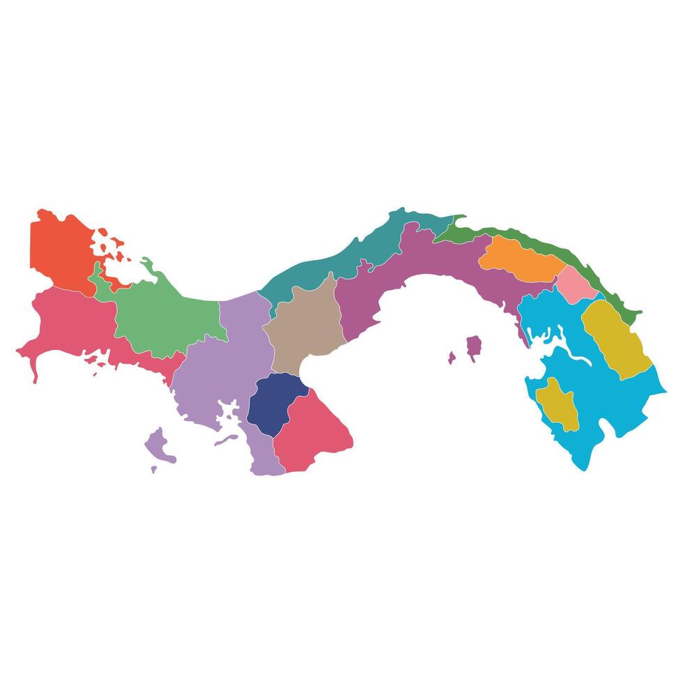 Panama map. Map of Panama in administrative provinces in multicolor vector