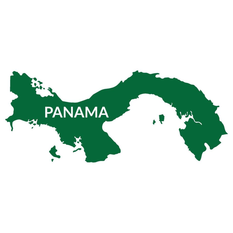 Panama map. Map of Panama in green color vector