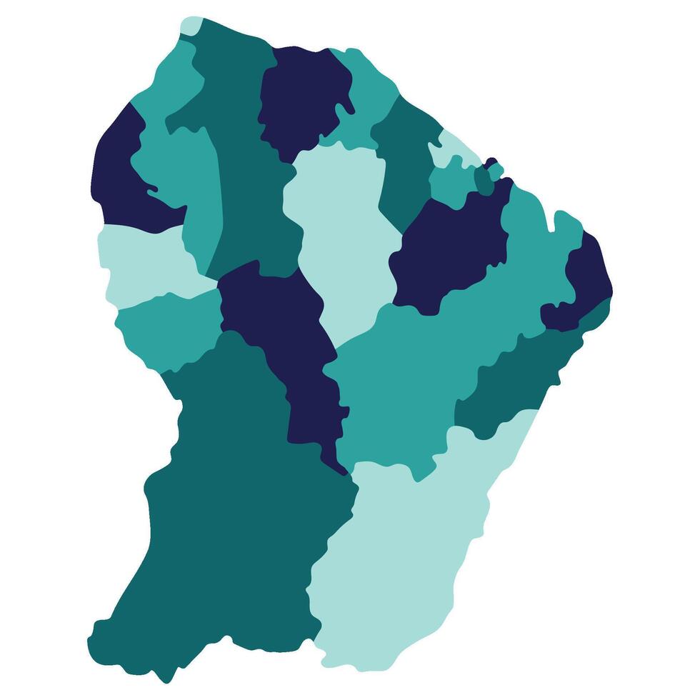 francés Guayana mapa. mapa de francés Guayana en administrativo provincias en multicolor vector