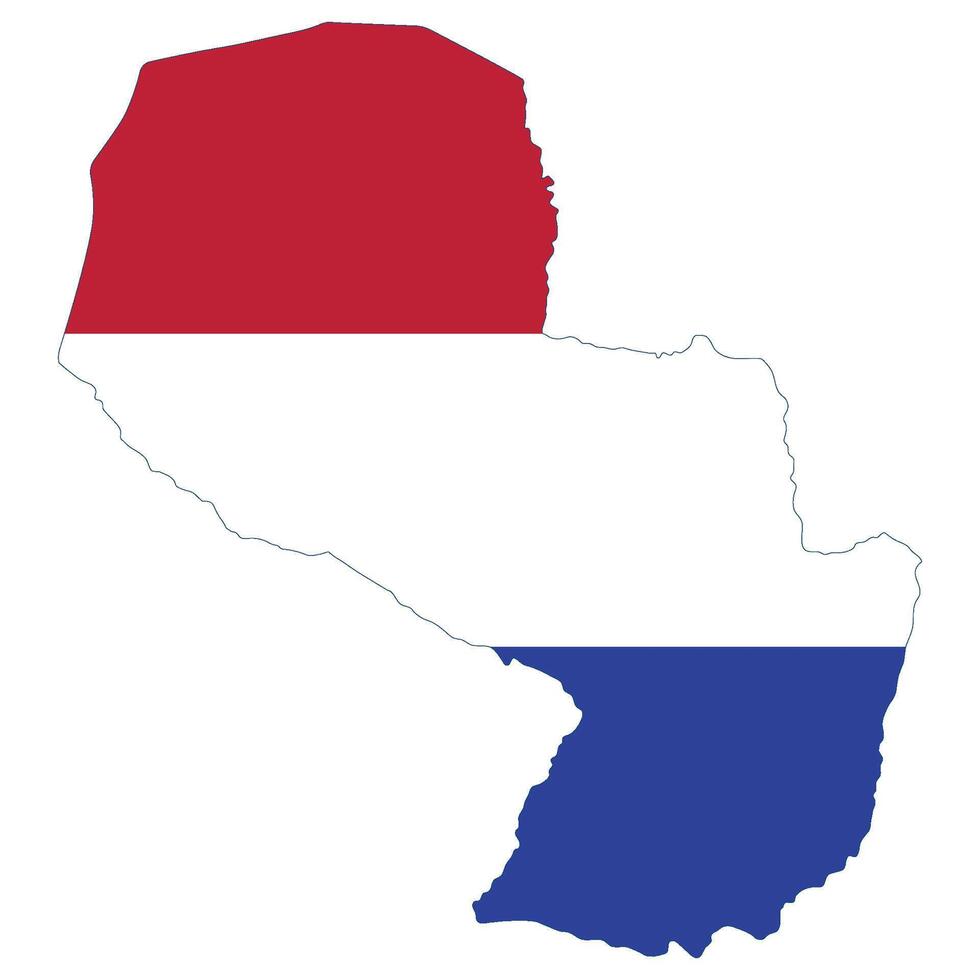 Map of Paraguay with national flag of Paraguay vector