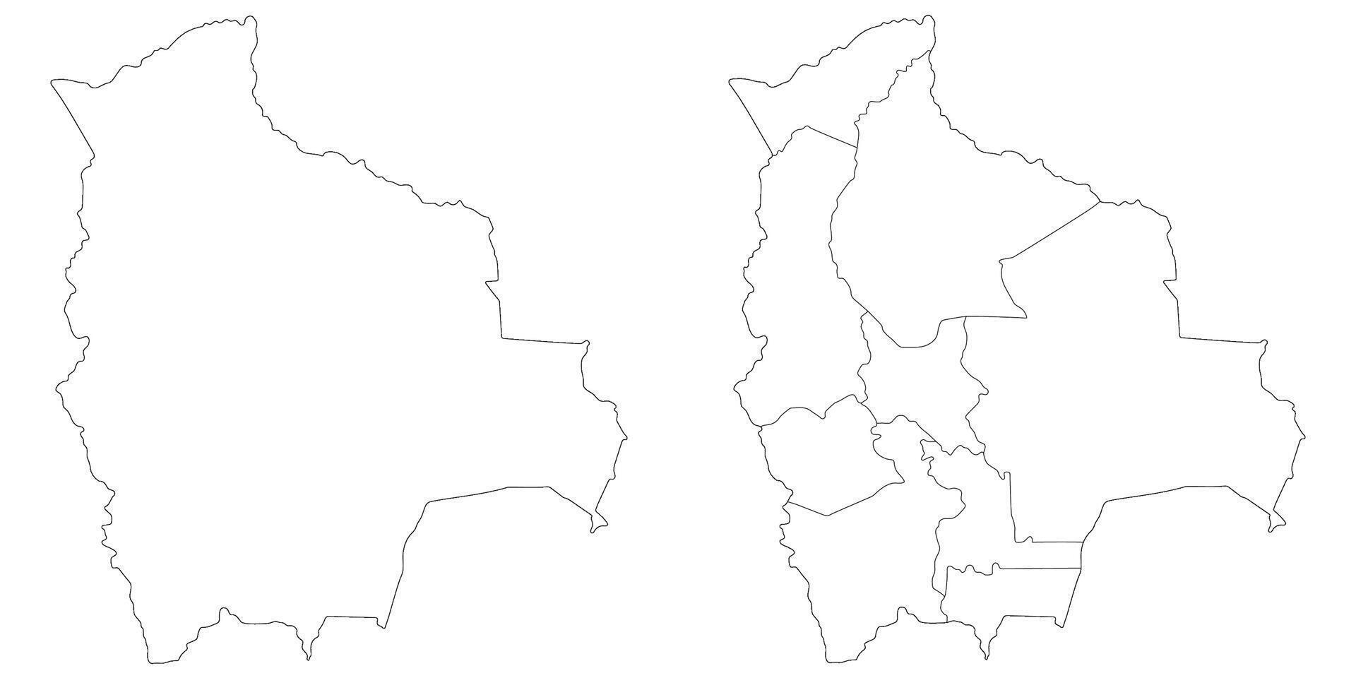 Bolivia map. Map of Bolivia in white set vector