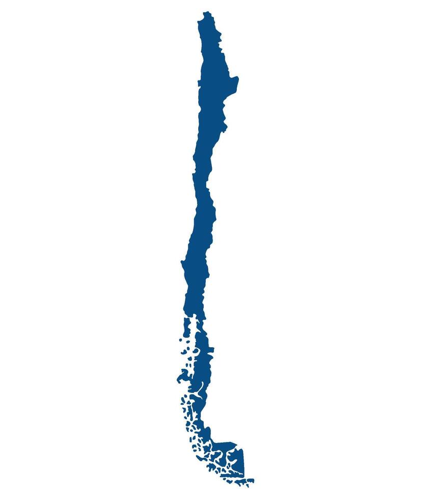 Chile mapa. mapa de Chile en azul color vector