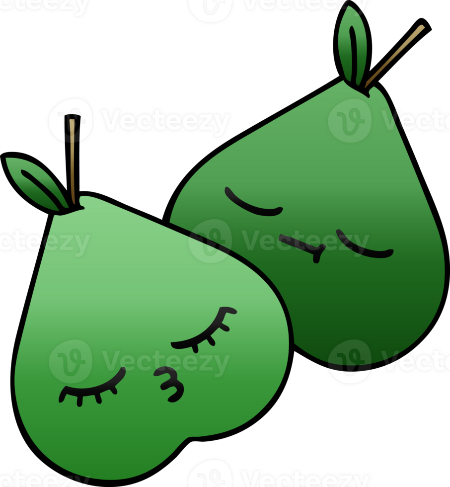 gradient shaded cartoon of a pears png