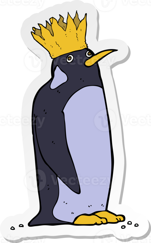 sticker of a cartoon emperor penguin png