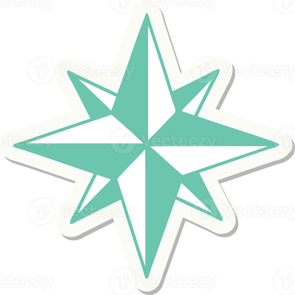 sticker of tattoo in traditional style of a star png