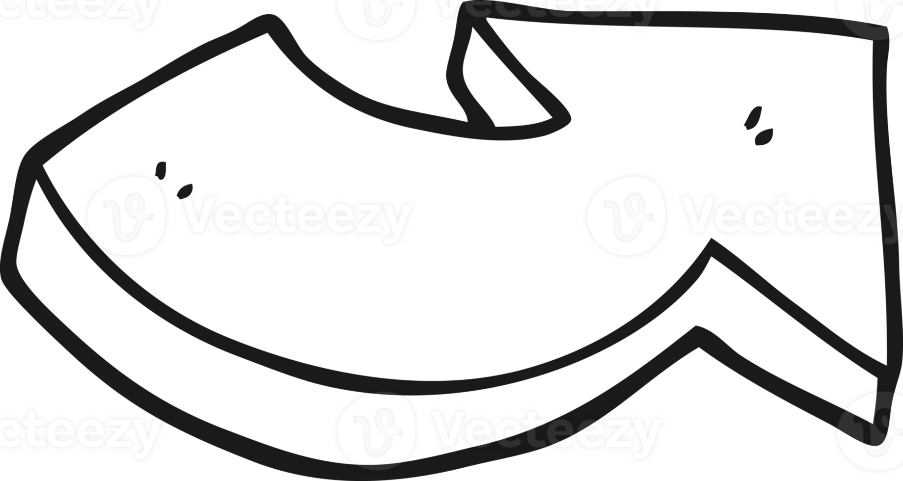 hand drawn black and white cartoon pointing arrow png