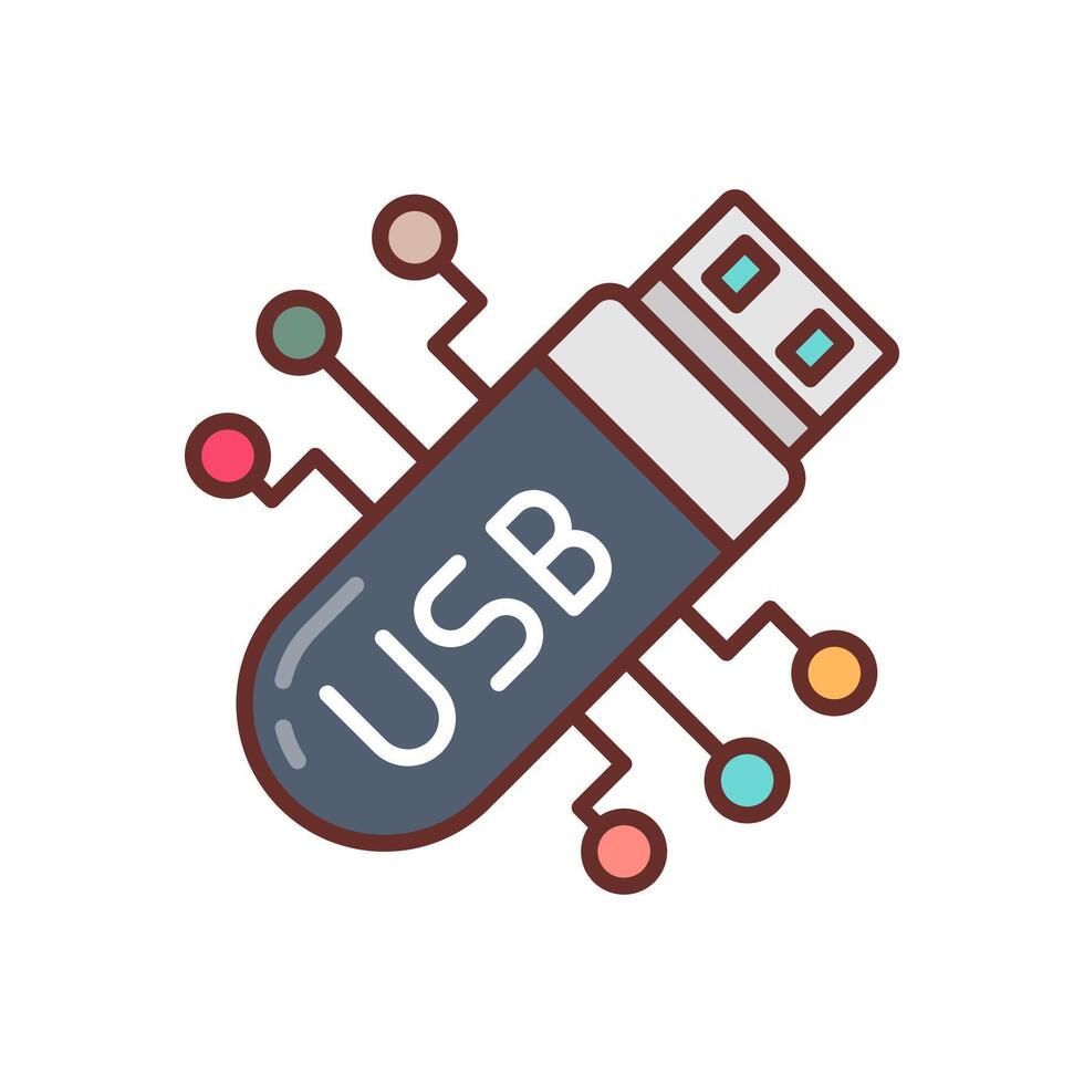 USB icono en vector. logotipo vector