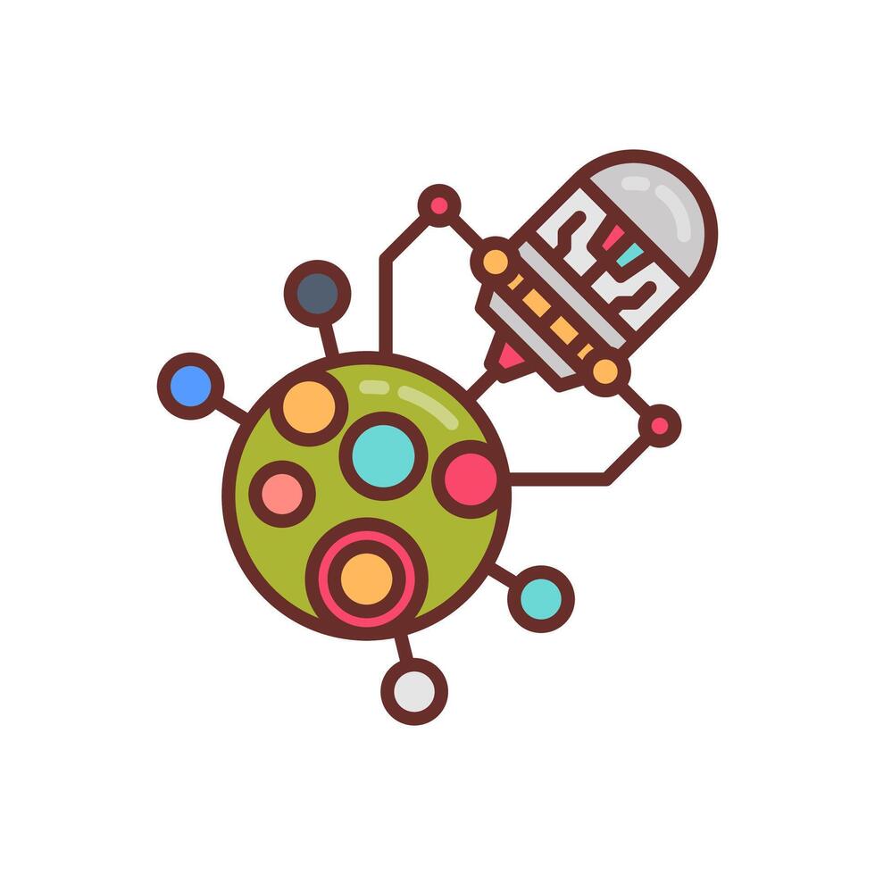 Nanotechnology icon in vector. Logotype vector