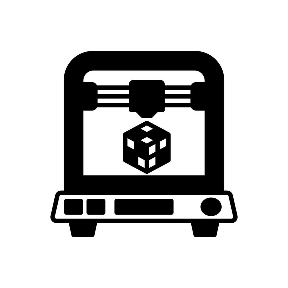 nano 3d impresora icono en vector. logotipo vector