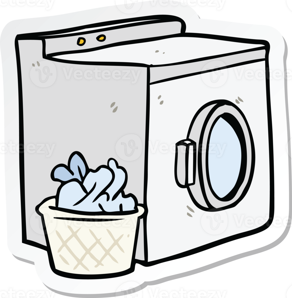 sticker of a cartoon washing machine png
