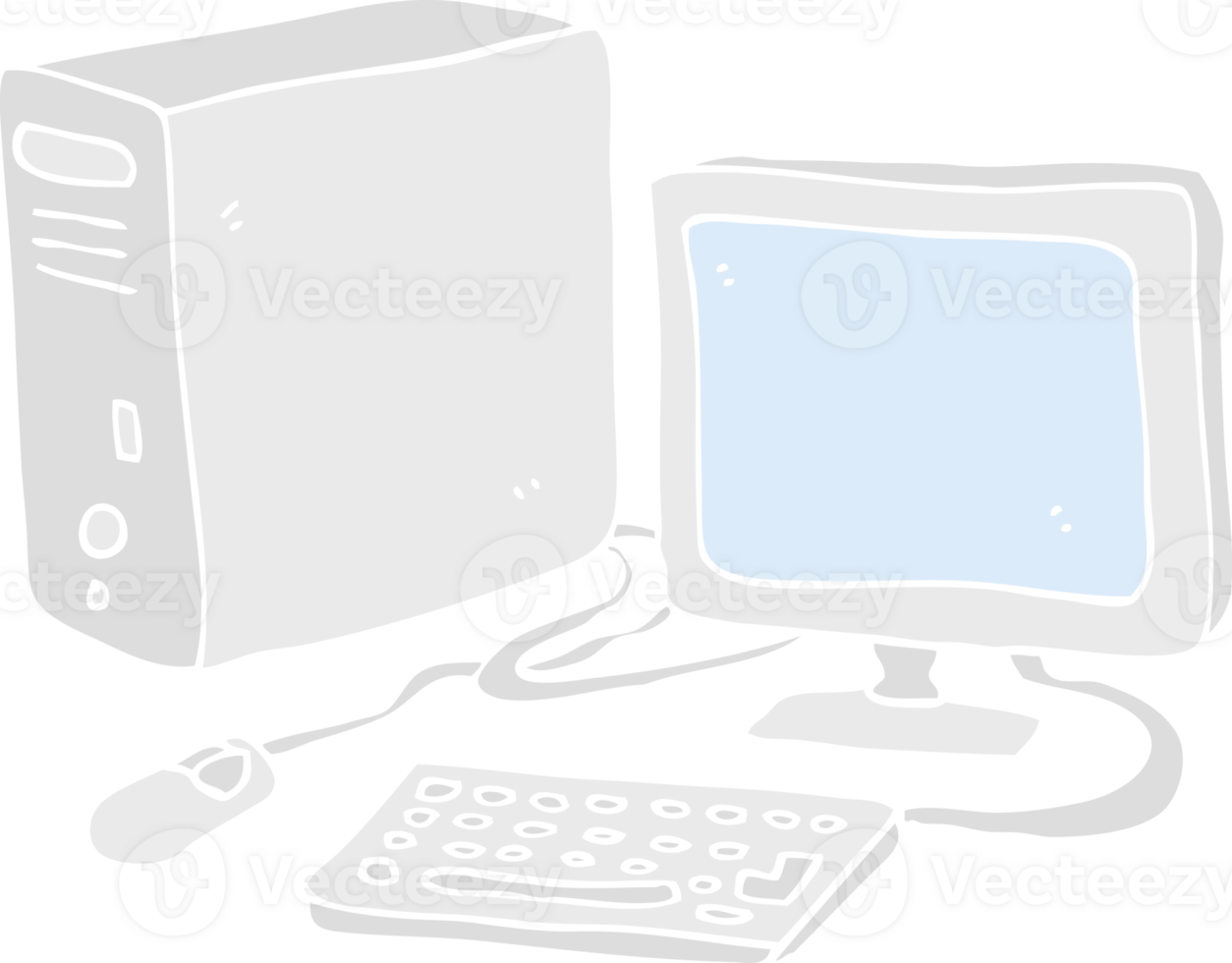 flat color illustration of computer png