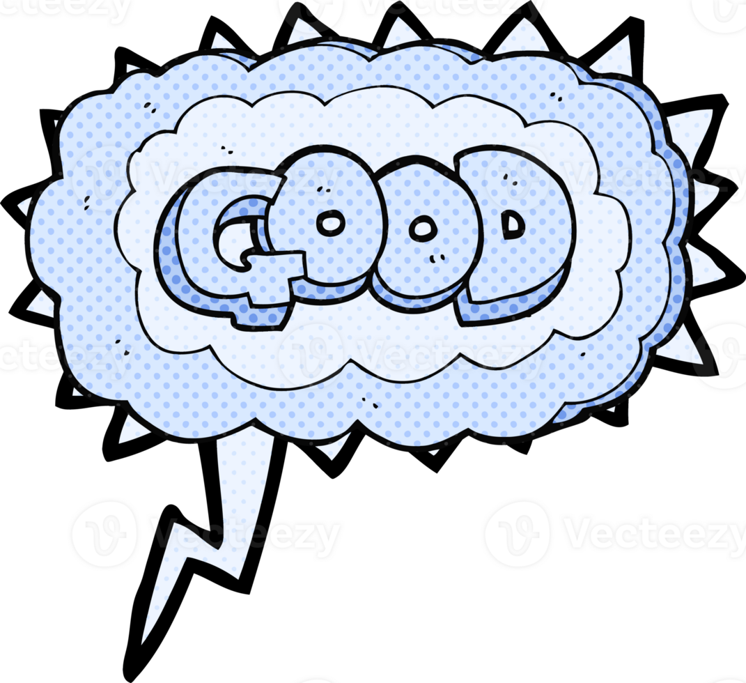 hand drawn comic book speech bubble cartoon Good symbol png