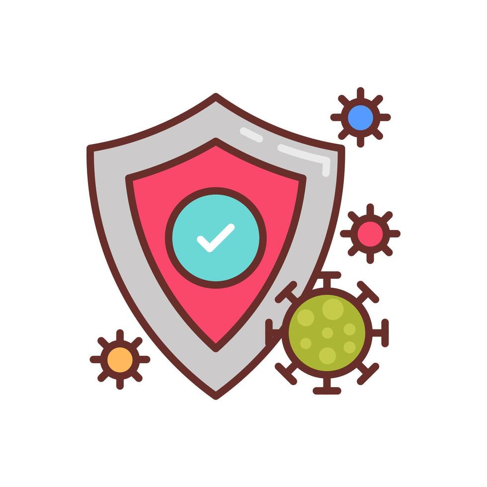 nano defensa sistema icono en vector. logotipo vector