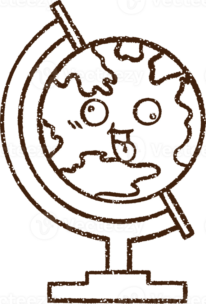 Globe Charcoal Drawing png