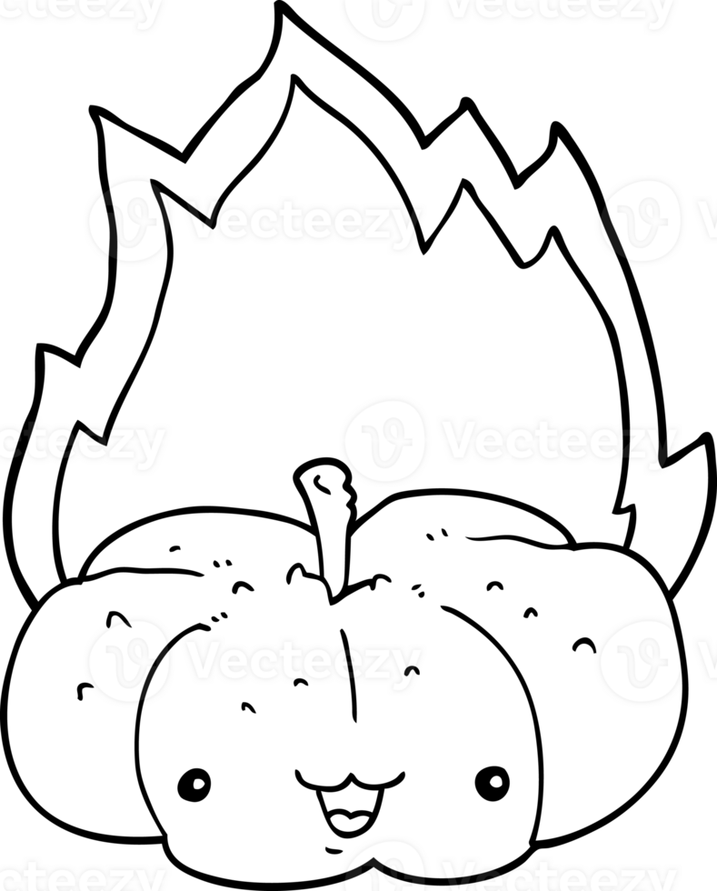 cartoon flaming pumpkin png