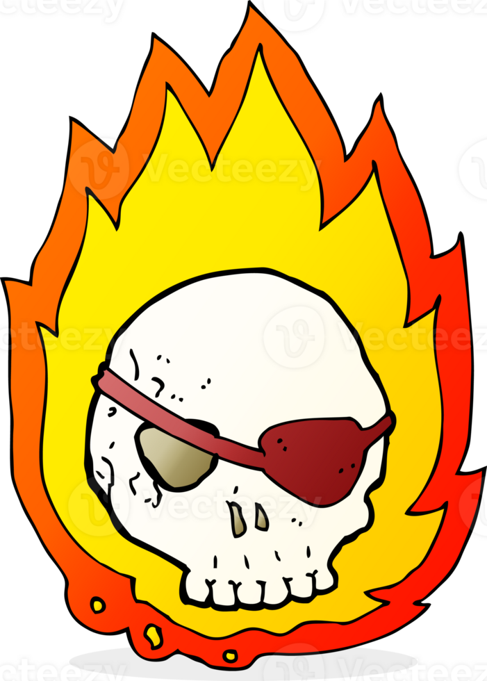 cartoon burning skull png
