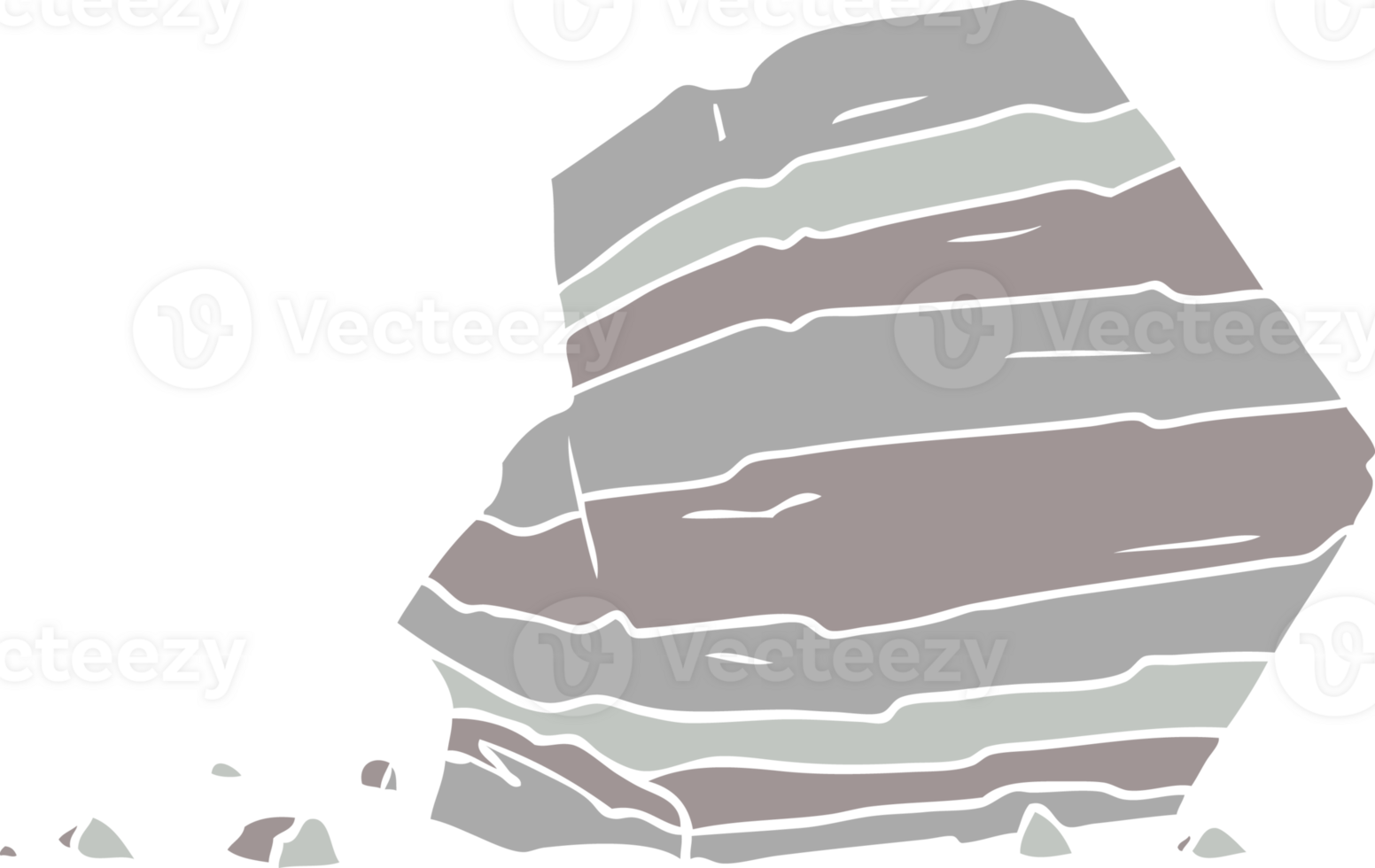 flat color style cartoon large rock png