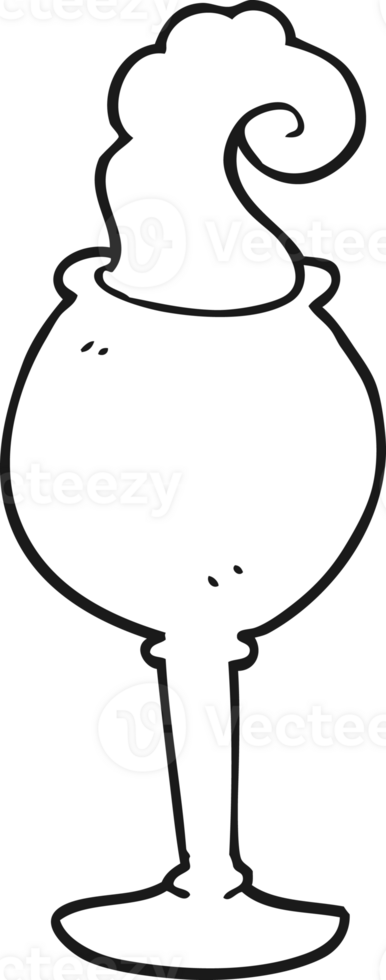 hand drawn black and white cartoon magic goblet png