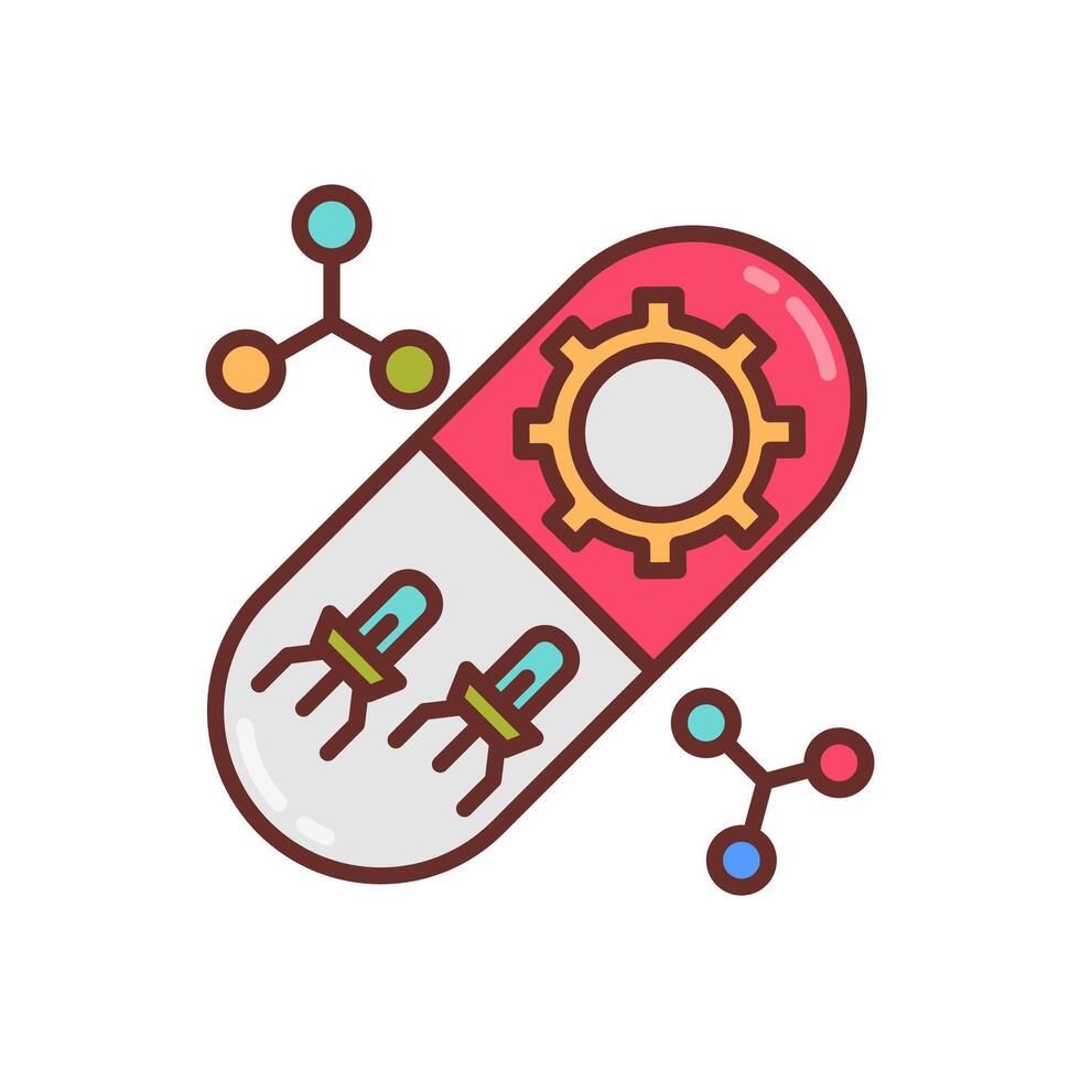 nano medicina icono en vector. logotipo vector