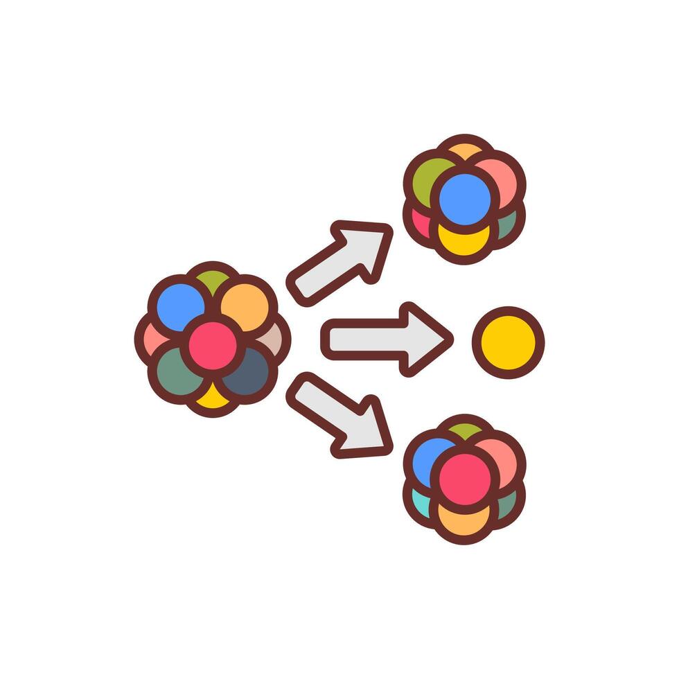 Nuclear Fission  icon in vector. Logotype vector