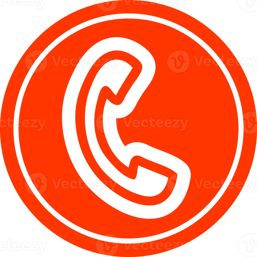 telephone handset circular icon symbol png