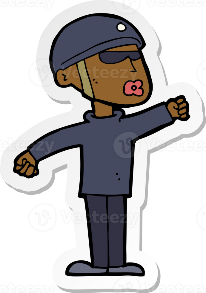 sticker of a cartoon security guy png