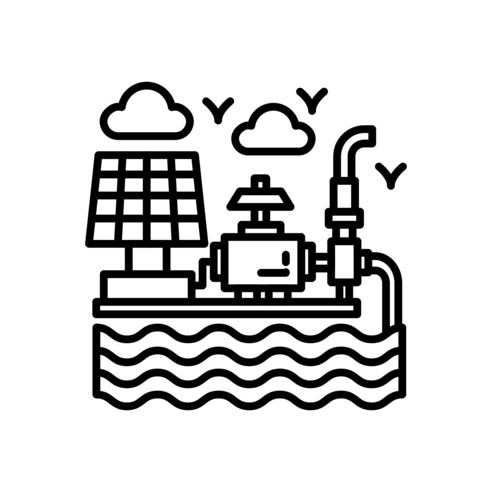 Irrigation Pumps icon in vector. Logotype vector