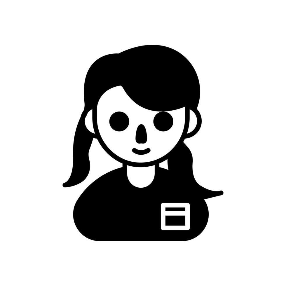 niña pensando icono en vector. logotipo vector