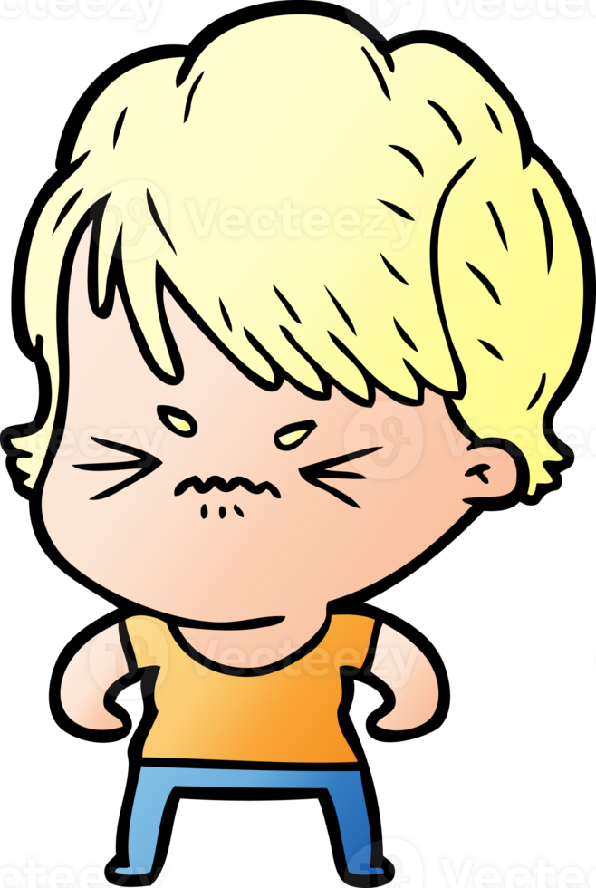 cartoon frustrated woman png