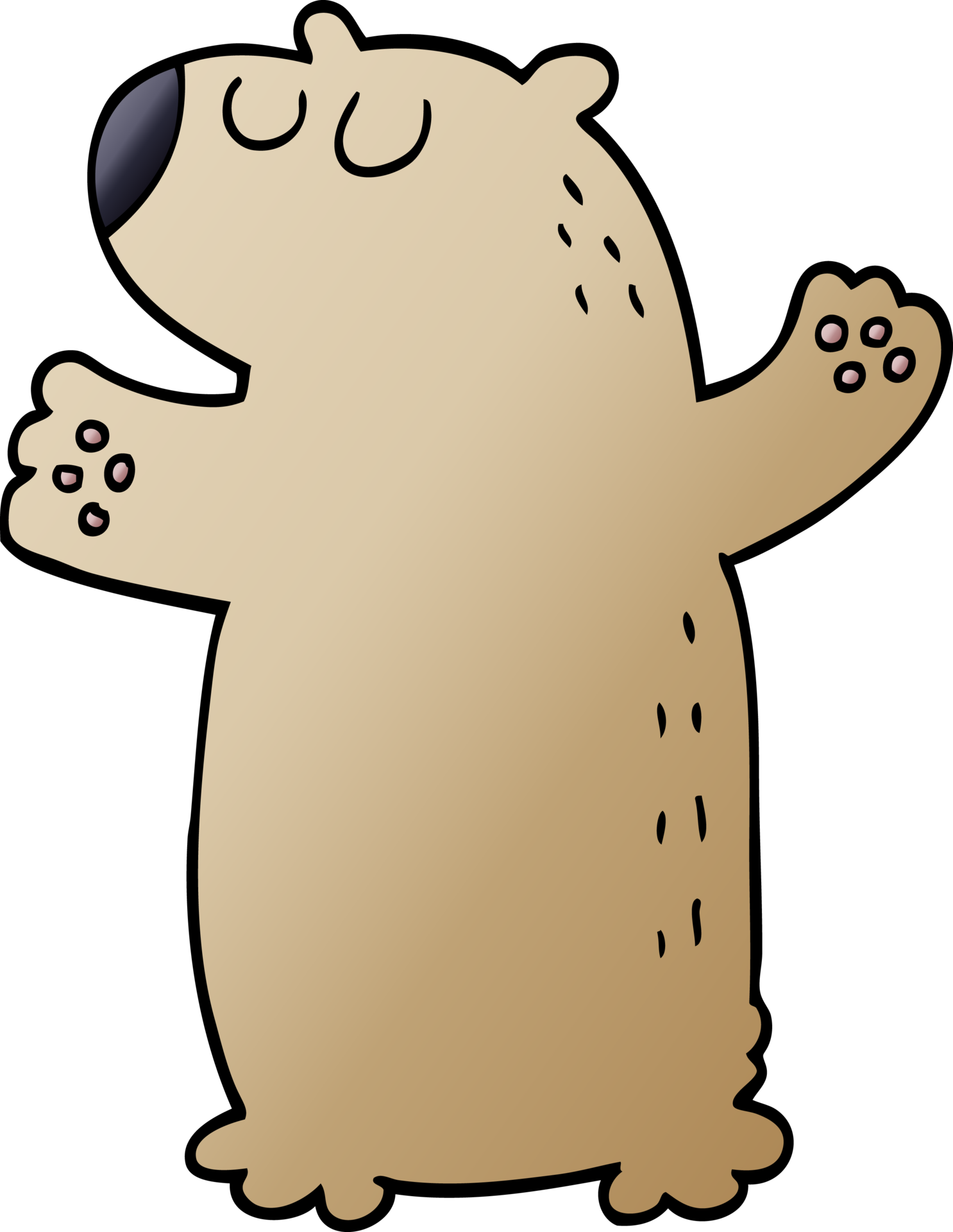 cartoon doodle bear standing 40354539 PNG