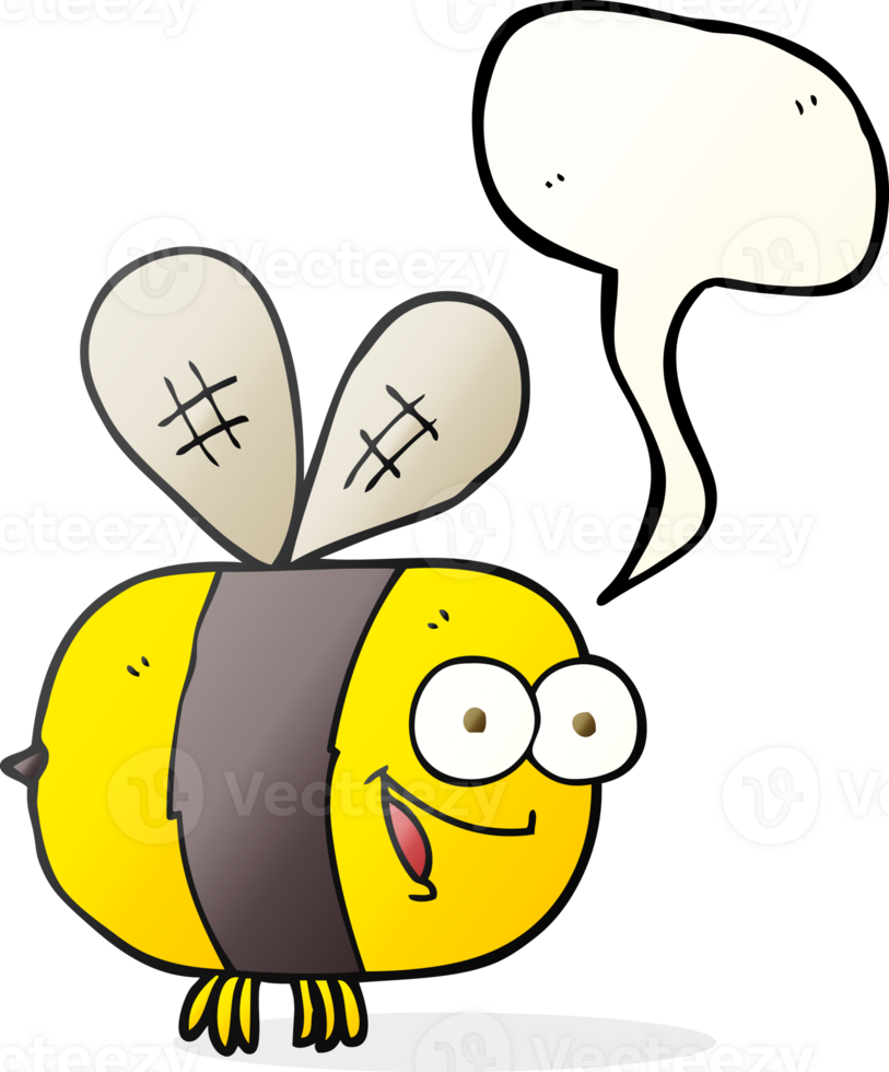 hand drawn speech bubble cartoon bee png