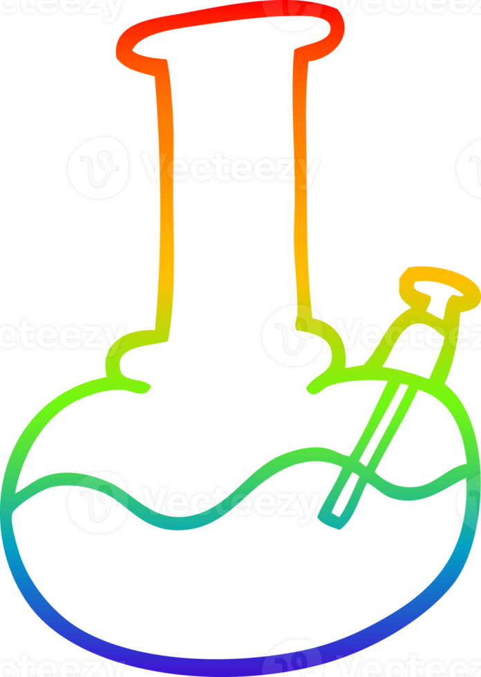 rainbow gradient line drawing of a cartoon water pipe png