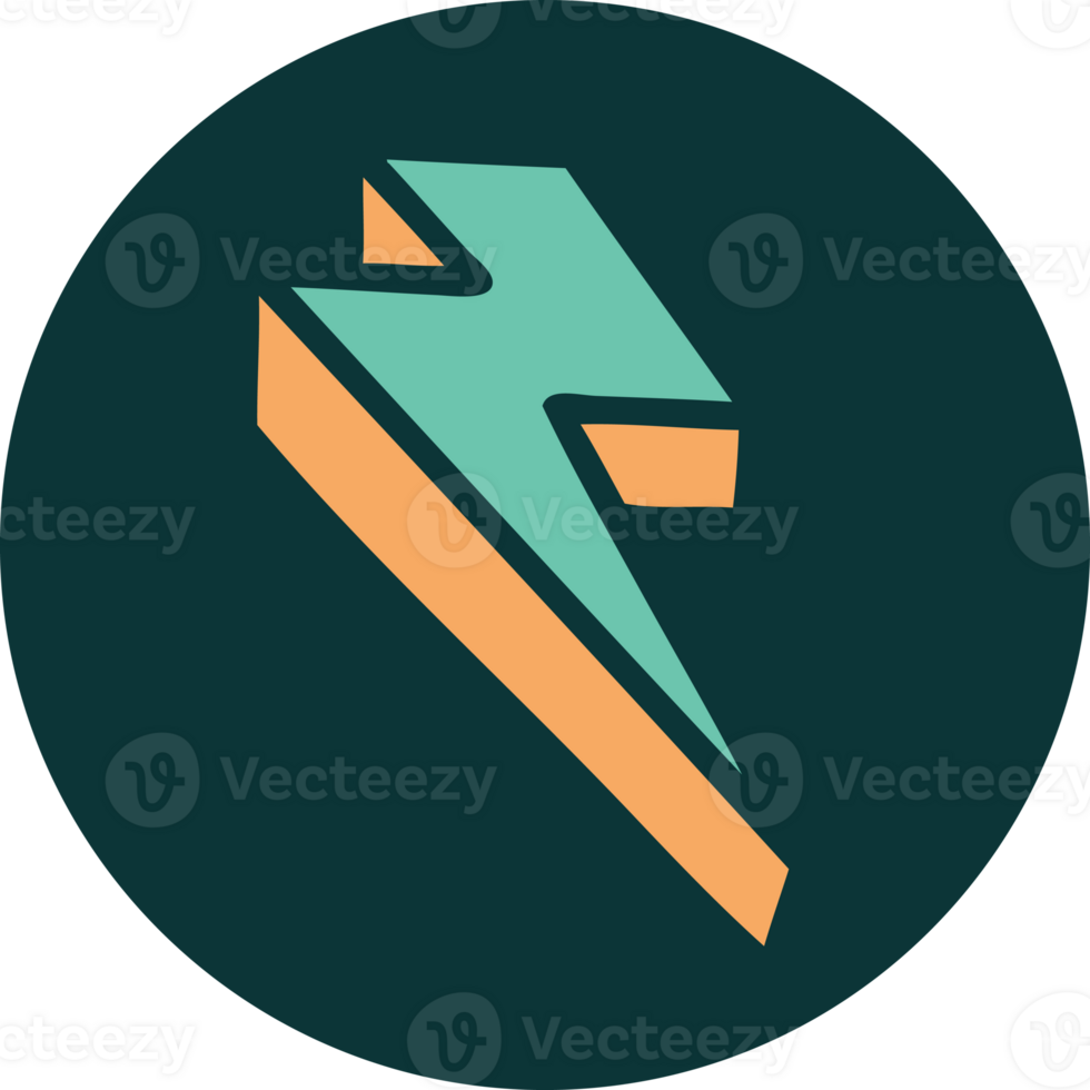 iconic tattoo style image of lighting bolt png