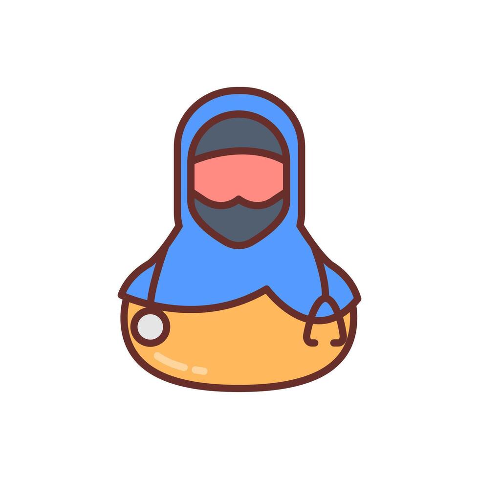 Hijab Doctor icon in vector. Logotype vector