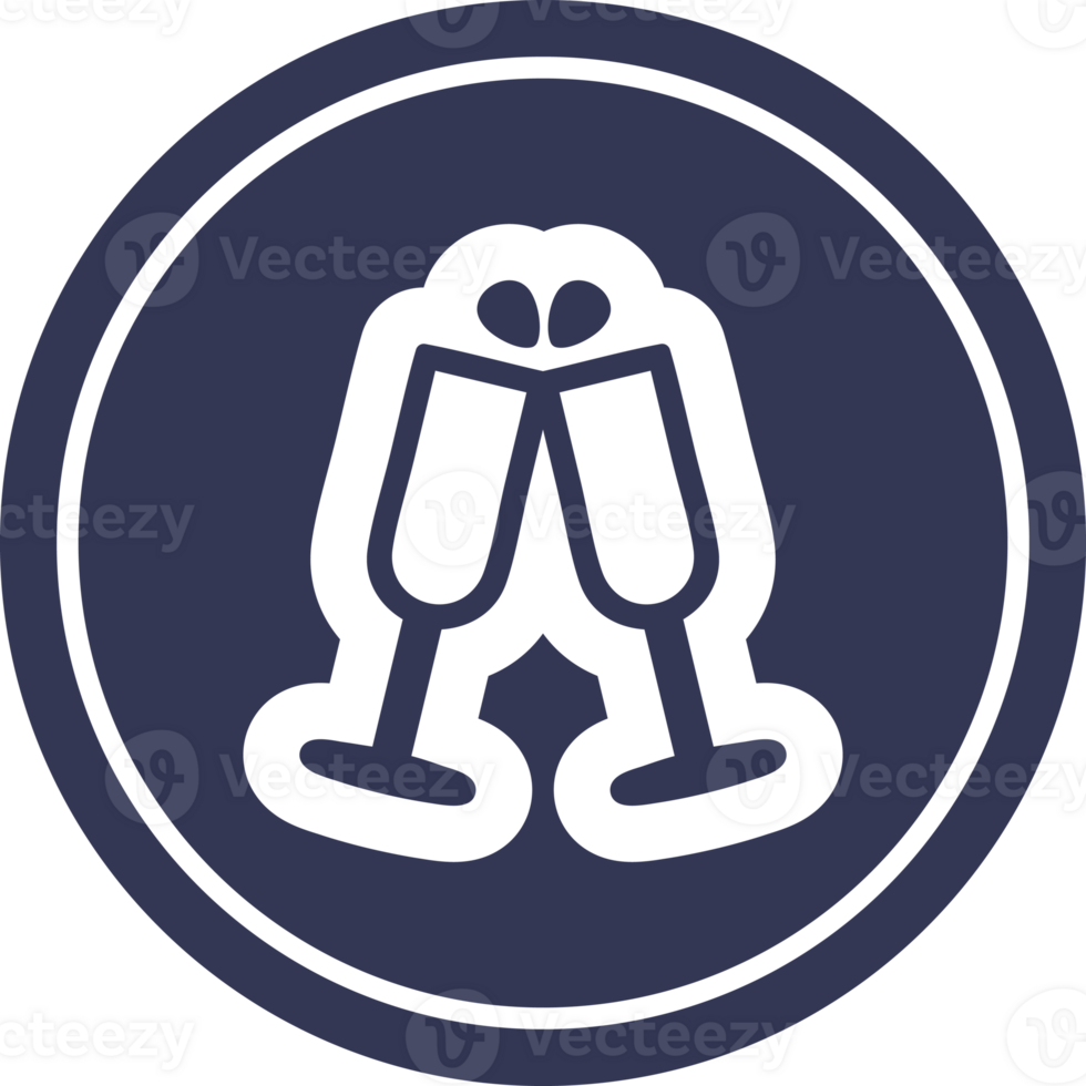 raised glasses circular icon symbol png