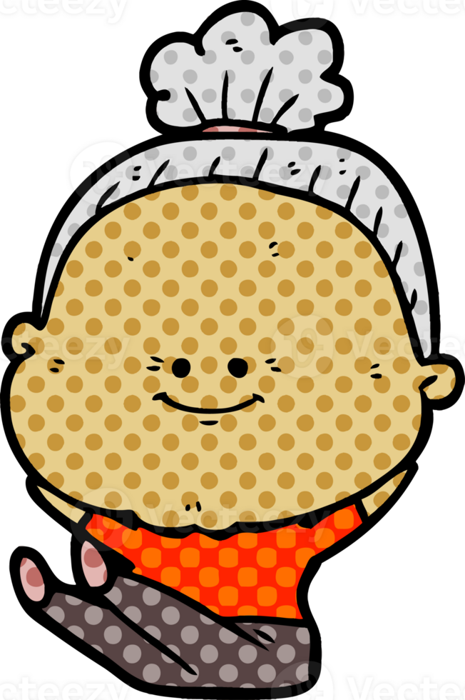 cartoon happy old woman png
