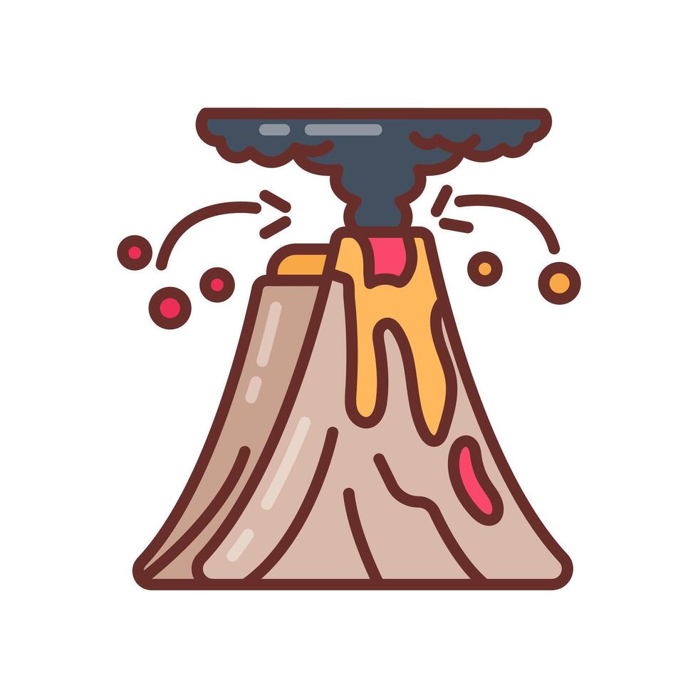 volcánico erupciones icono en vector. logotipo vector