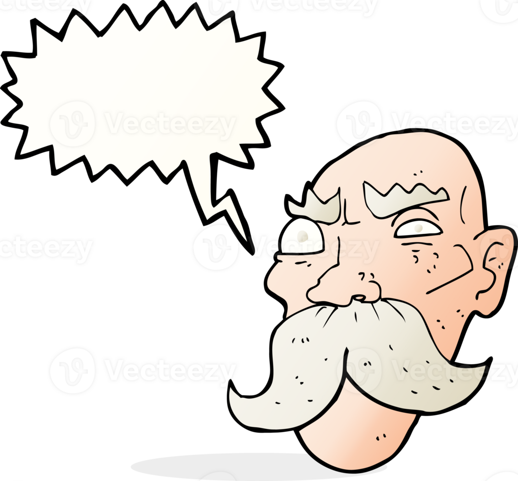 cartoon angry old man with speech bubble png