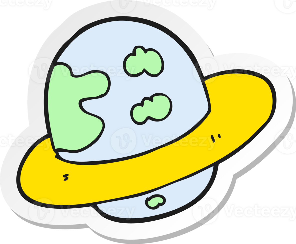 sticker of a cartoon planet png