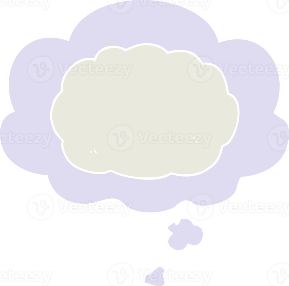 cartoon cloud with thought bubble in retro style png