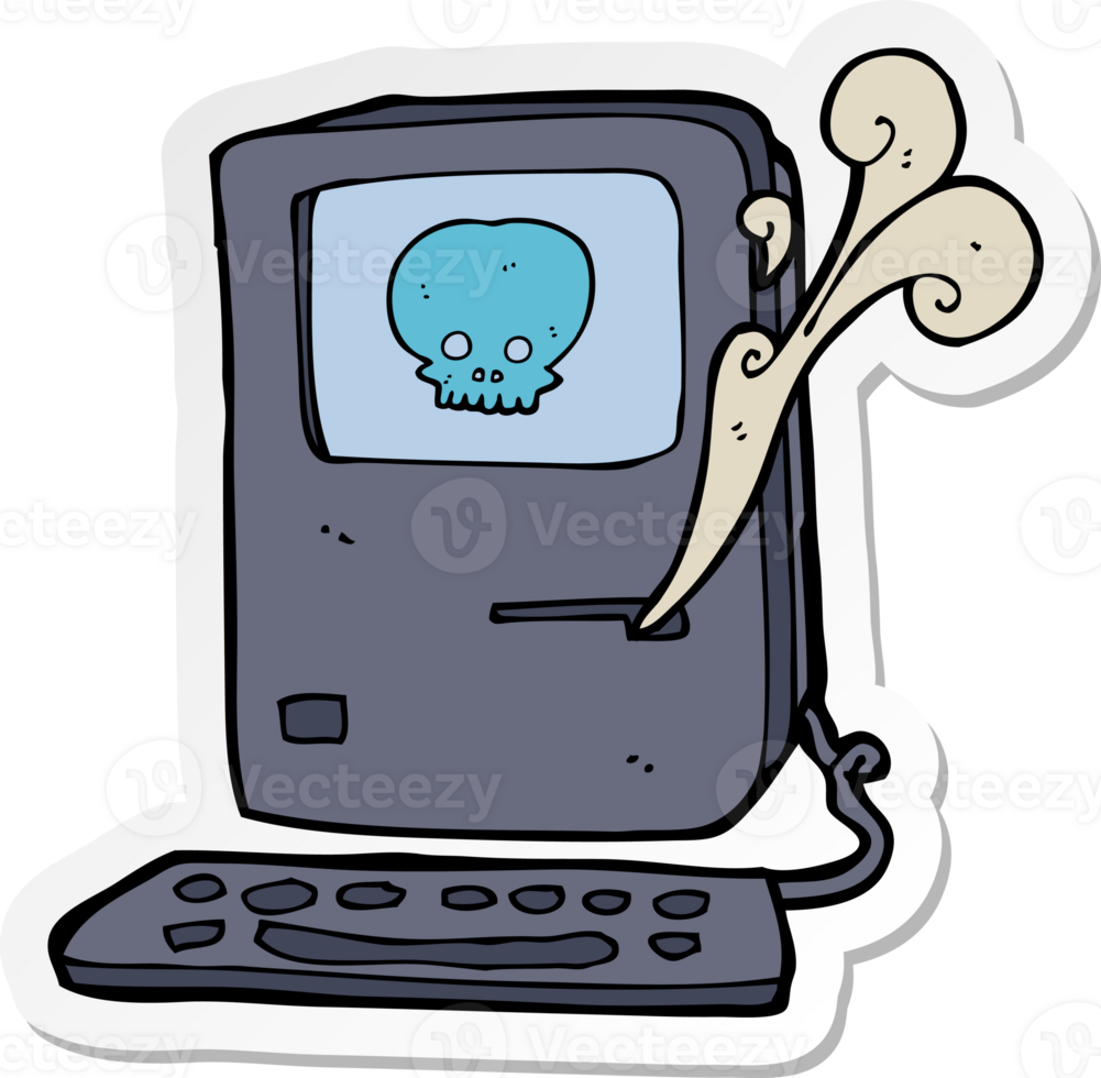 sticker of a computer virus cartoon png