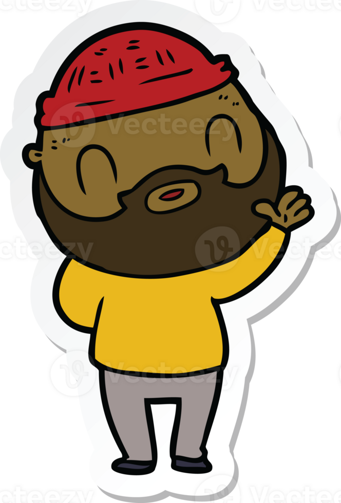 sticker of a cartoon bearded man png