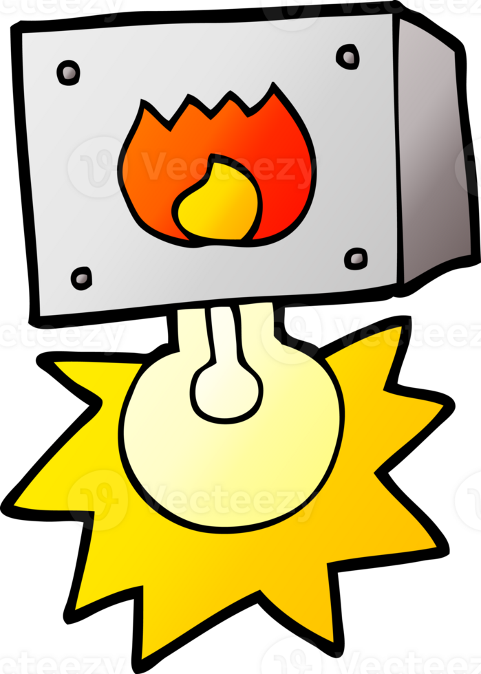 cartoon flashing fire warning light png