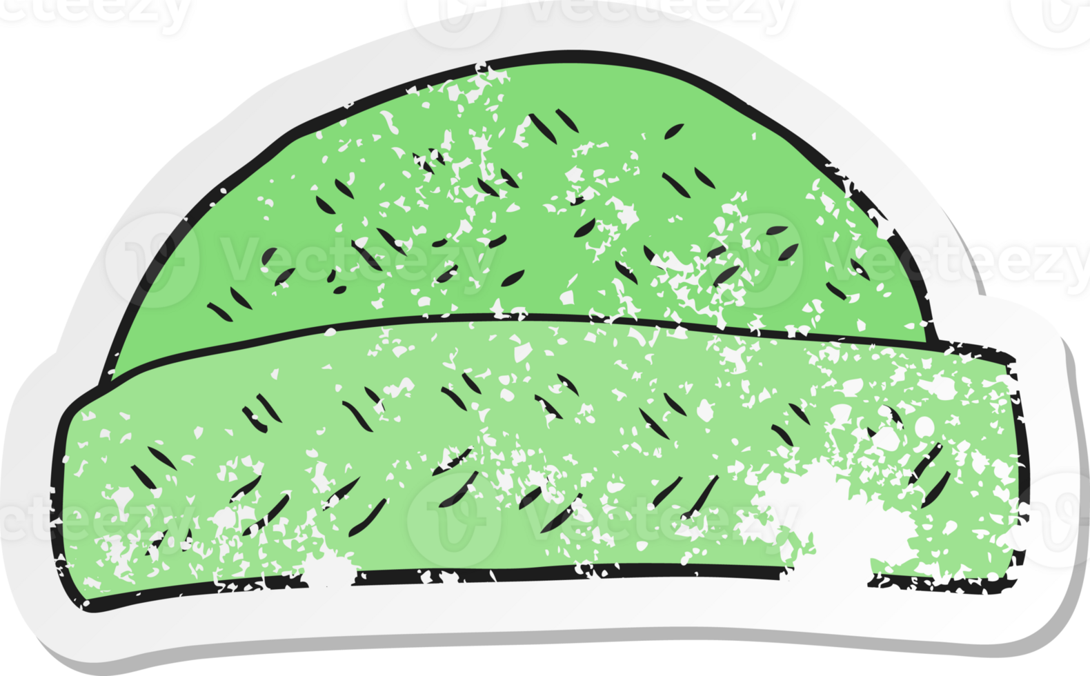 retro distressed sticker of a cartoon hat png
