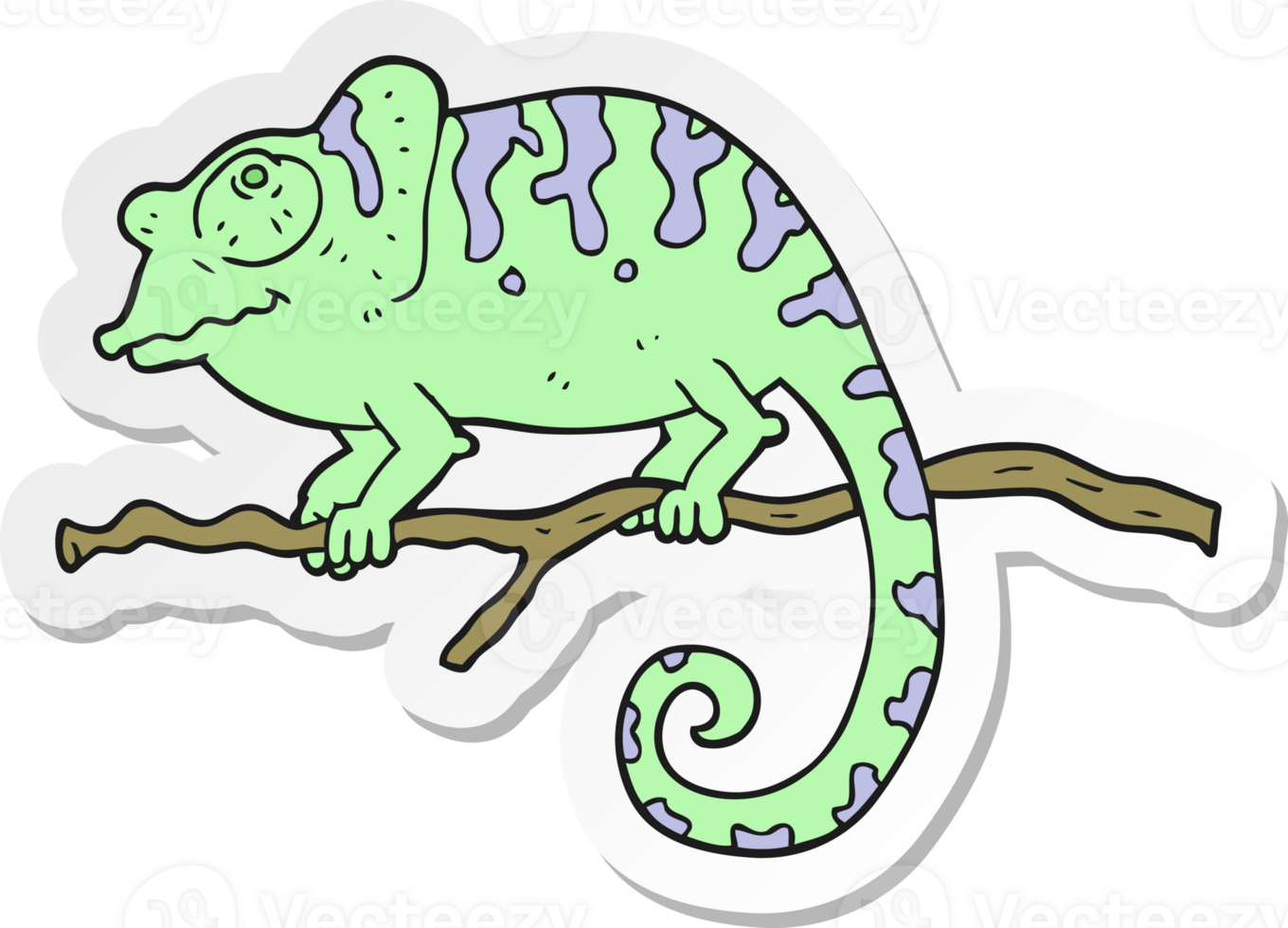 sticker of a cartoon chameleon png