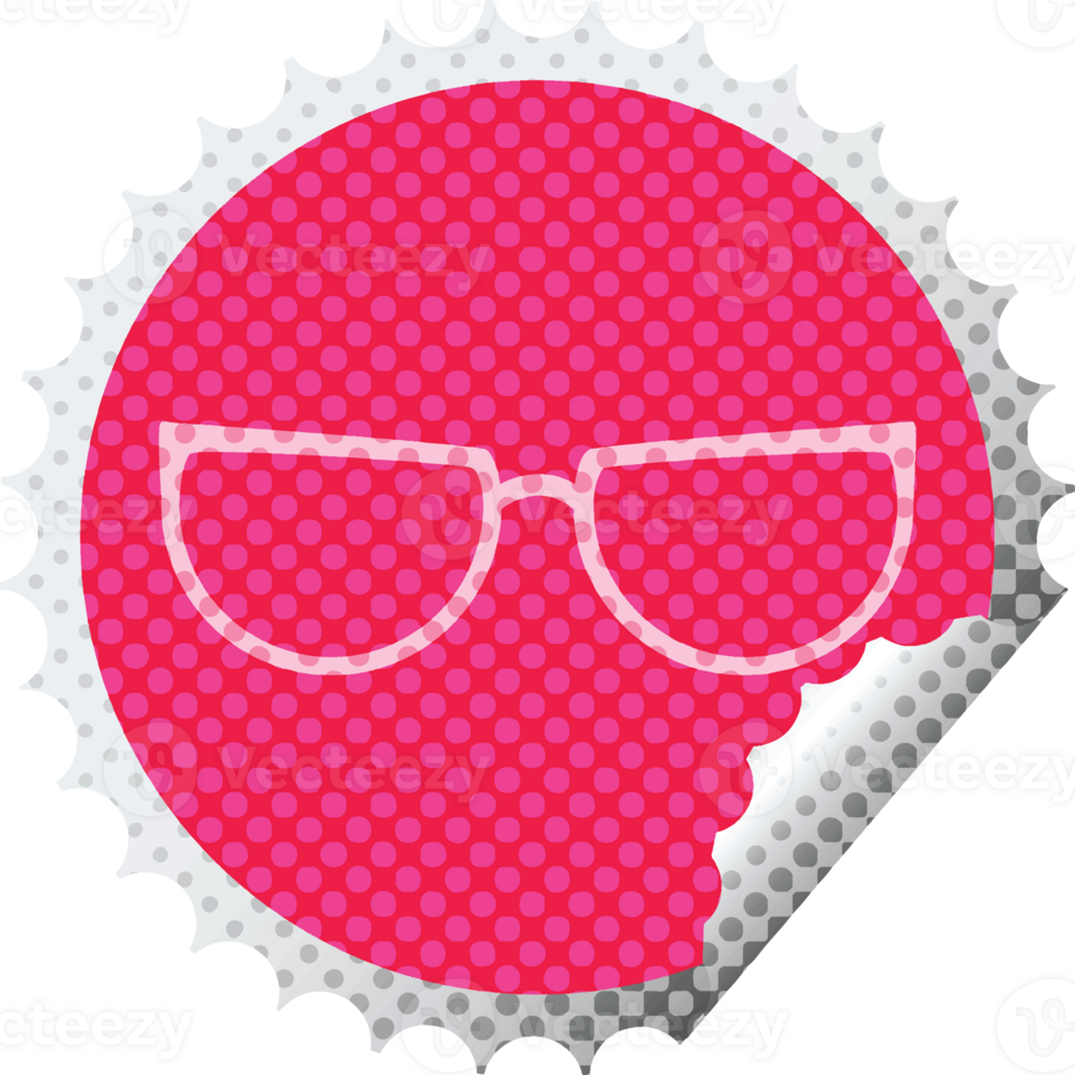 spectacles graphic   circular peeling sticker png