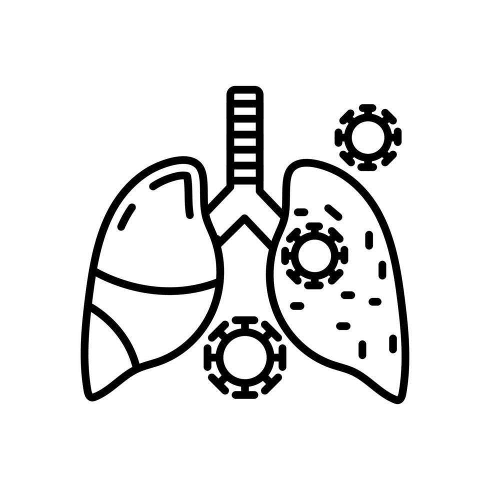 Smoked Lungs icon in vector. Logotype vector