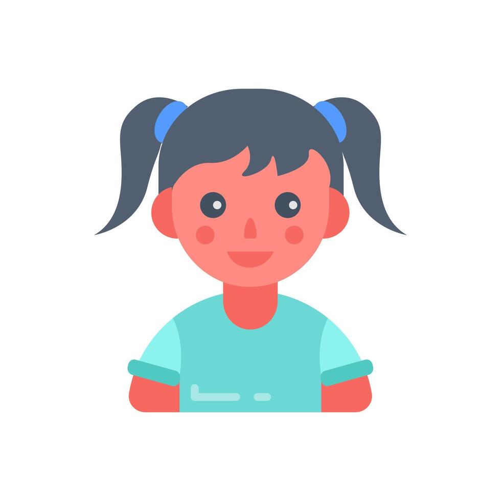 Cute Girl icon in vector. Logotype vector