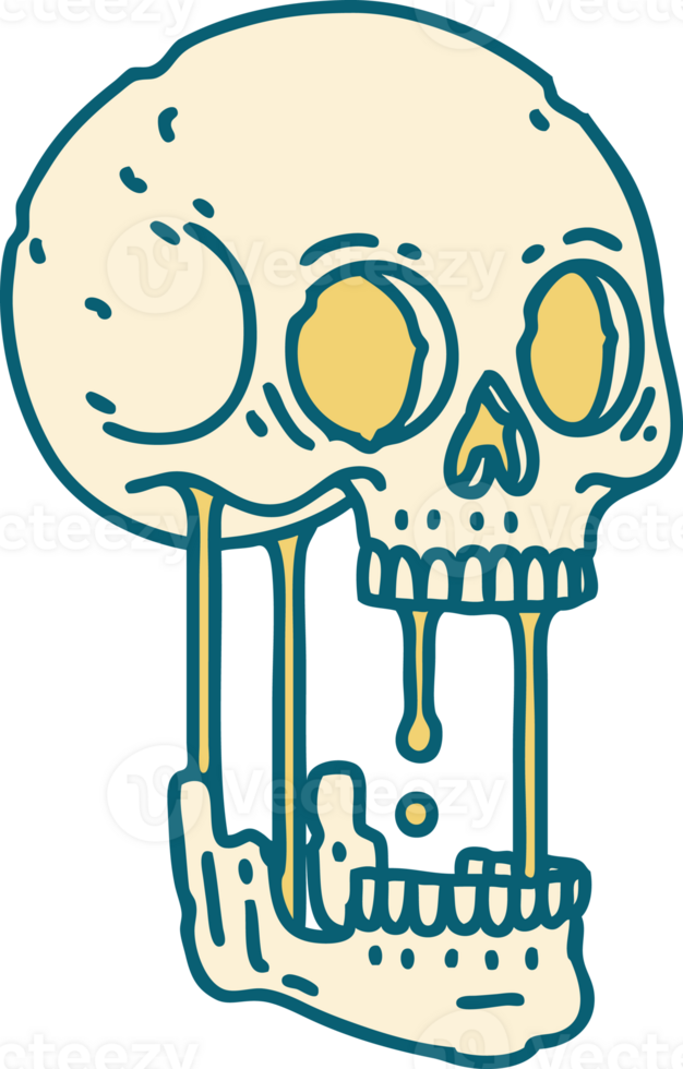 iconic tattoo style image of a skull png